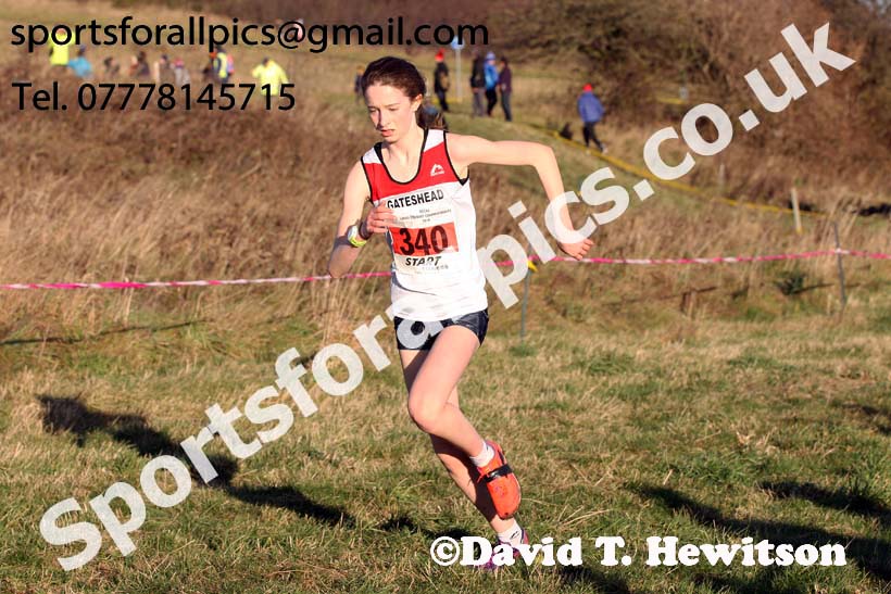Girls under-15s North Eastern Cross Country, 2018 Northern Cross Country Champs., Wrekenton, Gateshead. Photo:  David T. Hewitson/Sports for All Pics